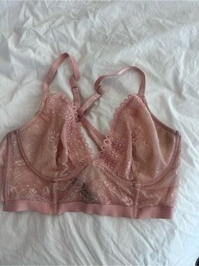 Victoria's Secret Sheer Lace Bralette in Dusty Pink